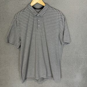 lululemon athletica Gray Striped Polo Shirt